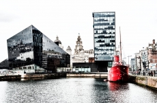Property & Architecture Photography - View of Liverpool City Center overlooking the Docks