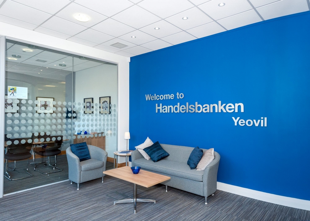 Property & Architecture Photography - Photography for Handelsbanken's, showing the reception area
